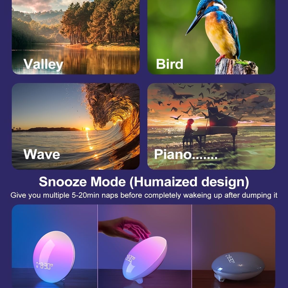 COWEHUN Sunrise Alarm Clock with Light and Sound