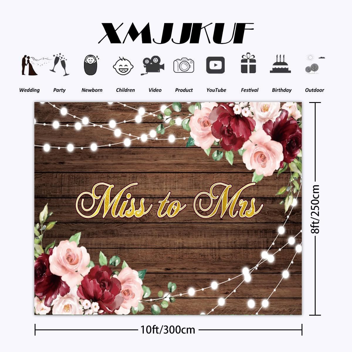 10x8ft Fabric Backdrop for Bridal Shower and Wedding Photography