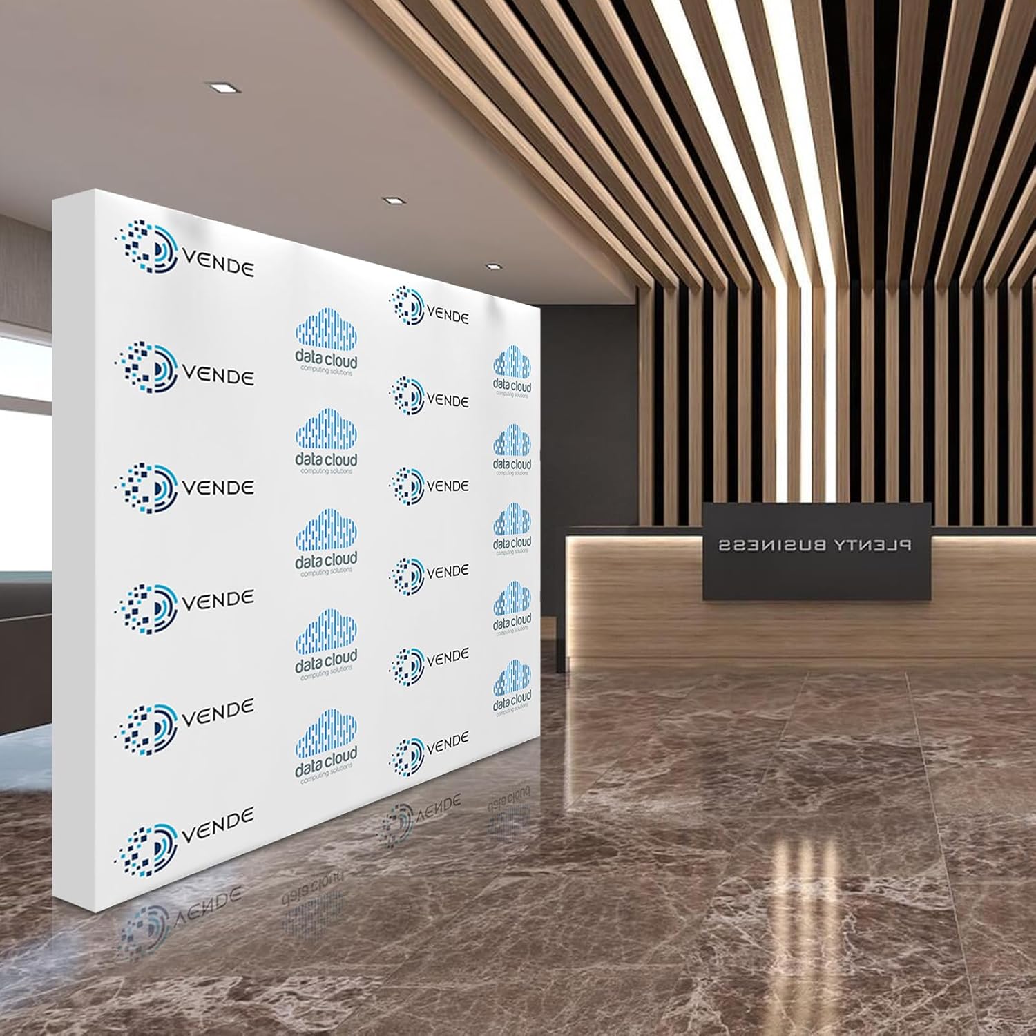 Custom Tension Fabric Display 75x10FT Trade Show Backdrop