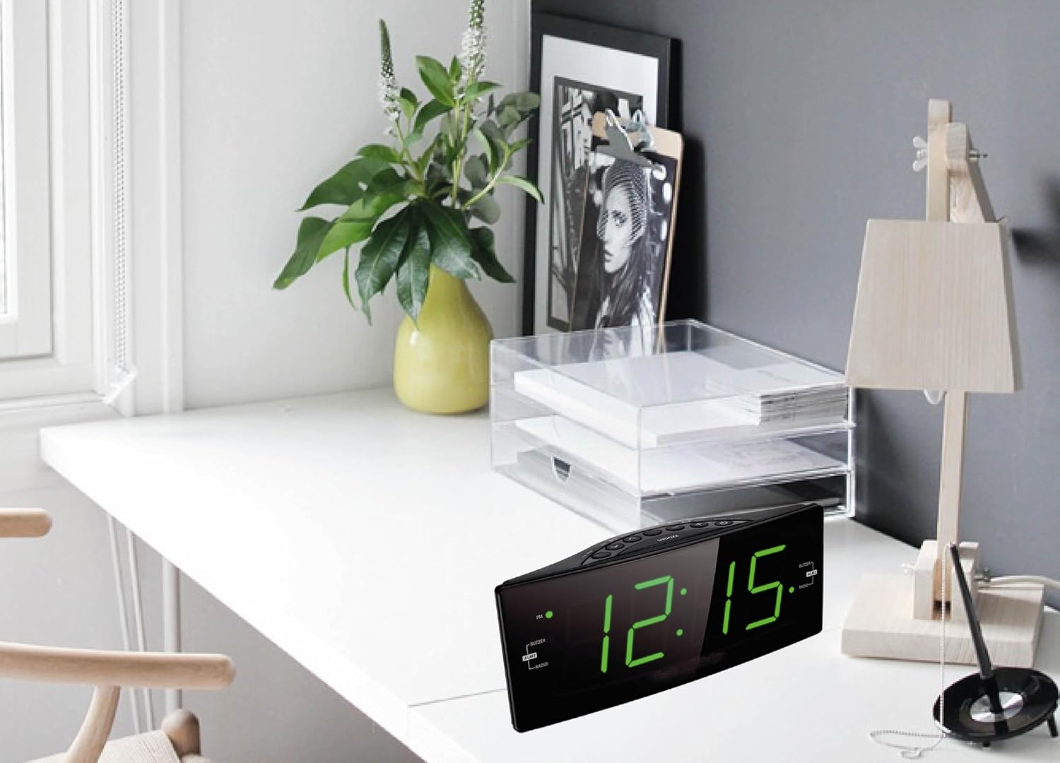 HANNLOMAX HX-112CR Alarm Clock Radio with Dual Alarm and Jumbo Display