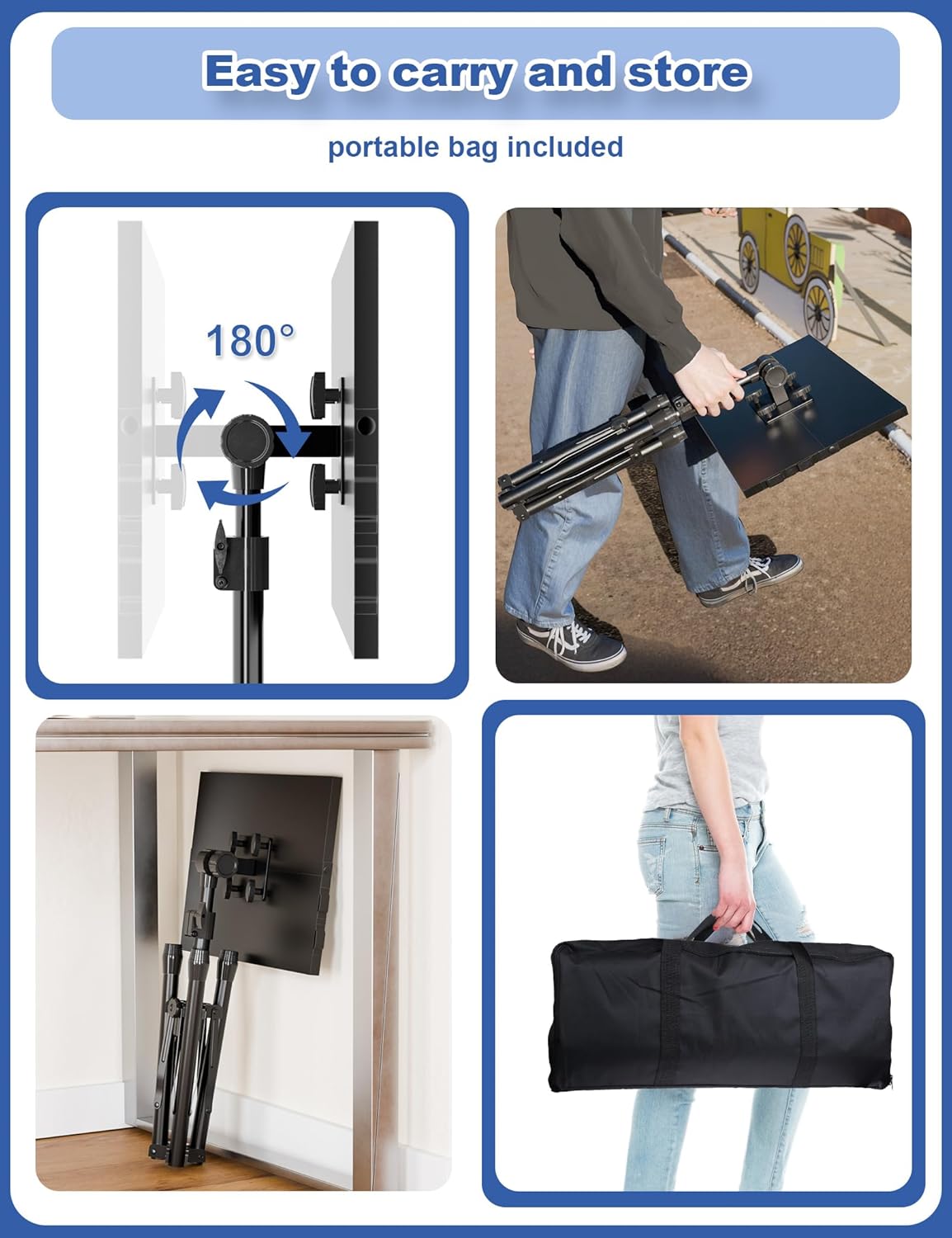 GSOW Projector Stand Tripod with Mouse Tray and Carry Bag