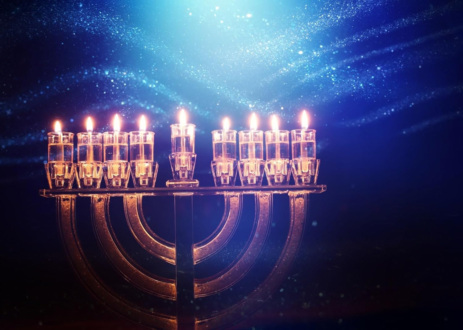 BELECO 8x6ft Hanukkah Backdrop with Menorah and Candles