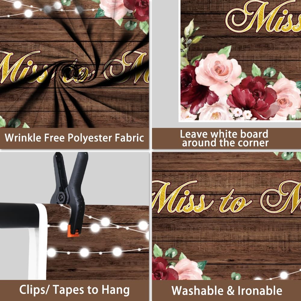 10x8ft Fabric Backdrop for Bridal Shower and Wedding Photography
