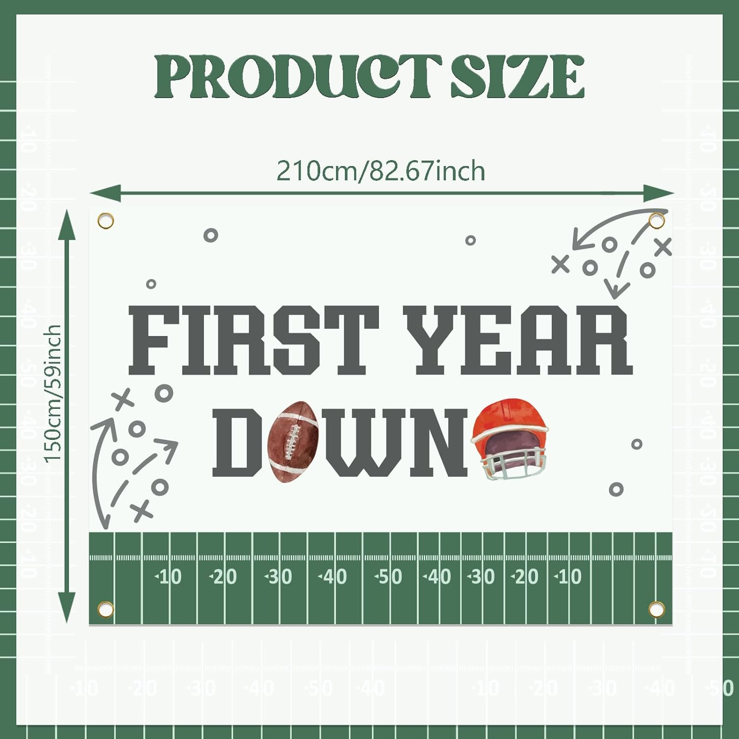 Football First Birthday Backdrop 7x5ft Decor