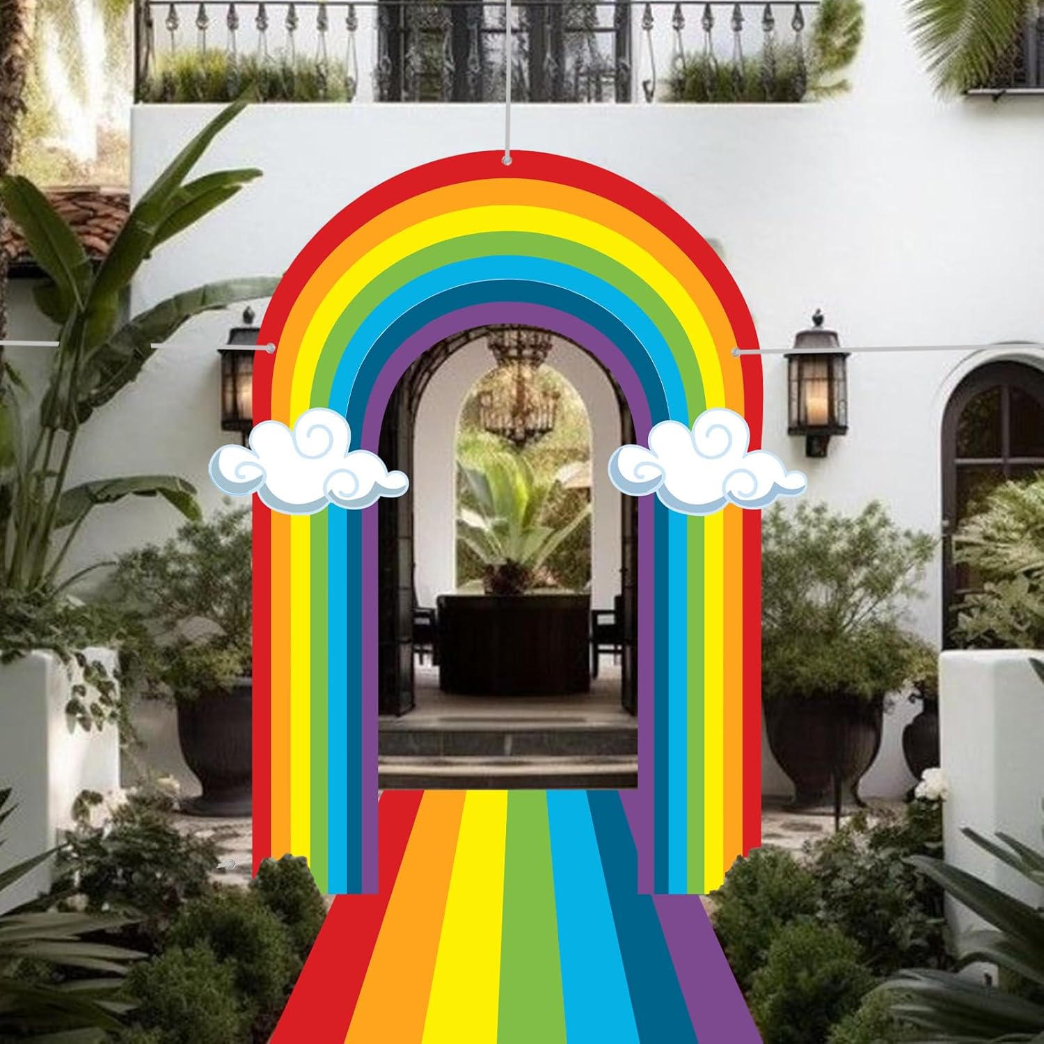 Rainbow Door Banner Floor Runner Entryway Decor