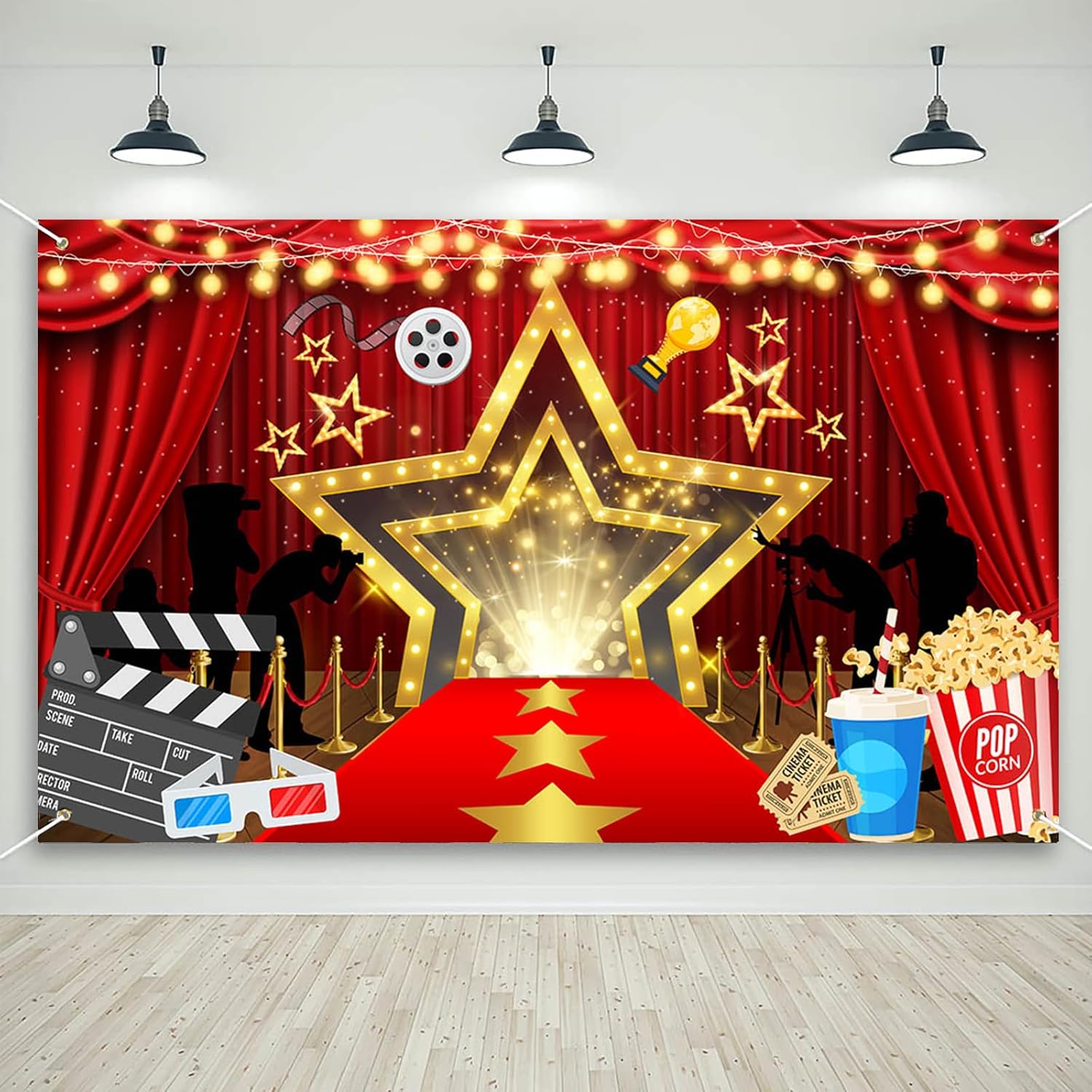 Movie Night Party Decor Red Carpet Event Banner