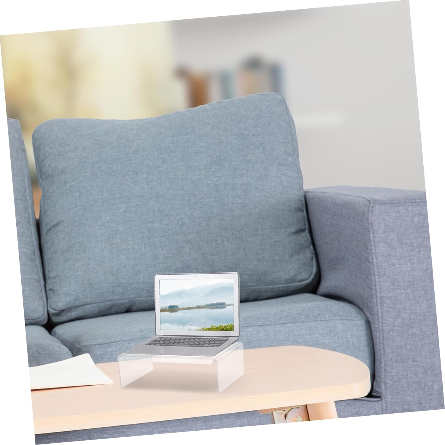HOMSFOU Clear Acrylic Monitor Stand with Swivel Base