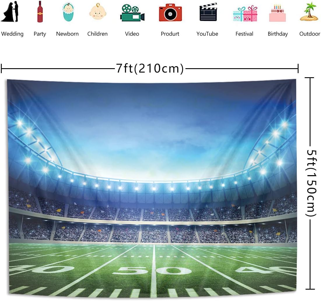 BINQOO 7x5ft Football Field Photo Background