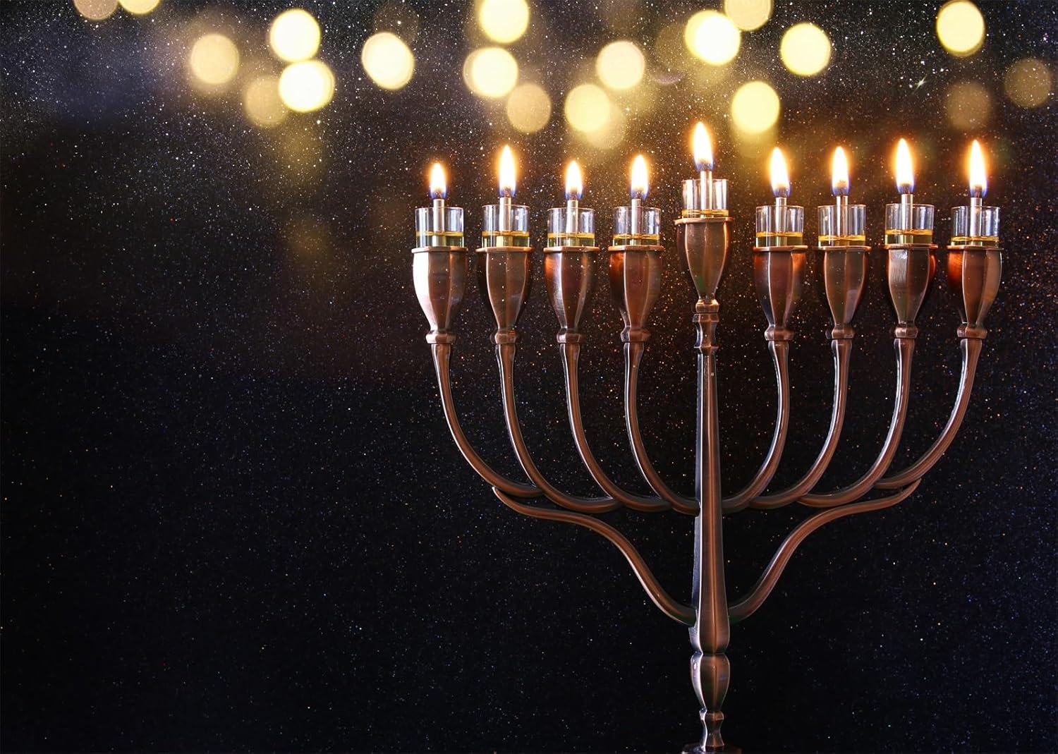 BELECO 8x6ft Hanukkah Backdrop with Menorah 1