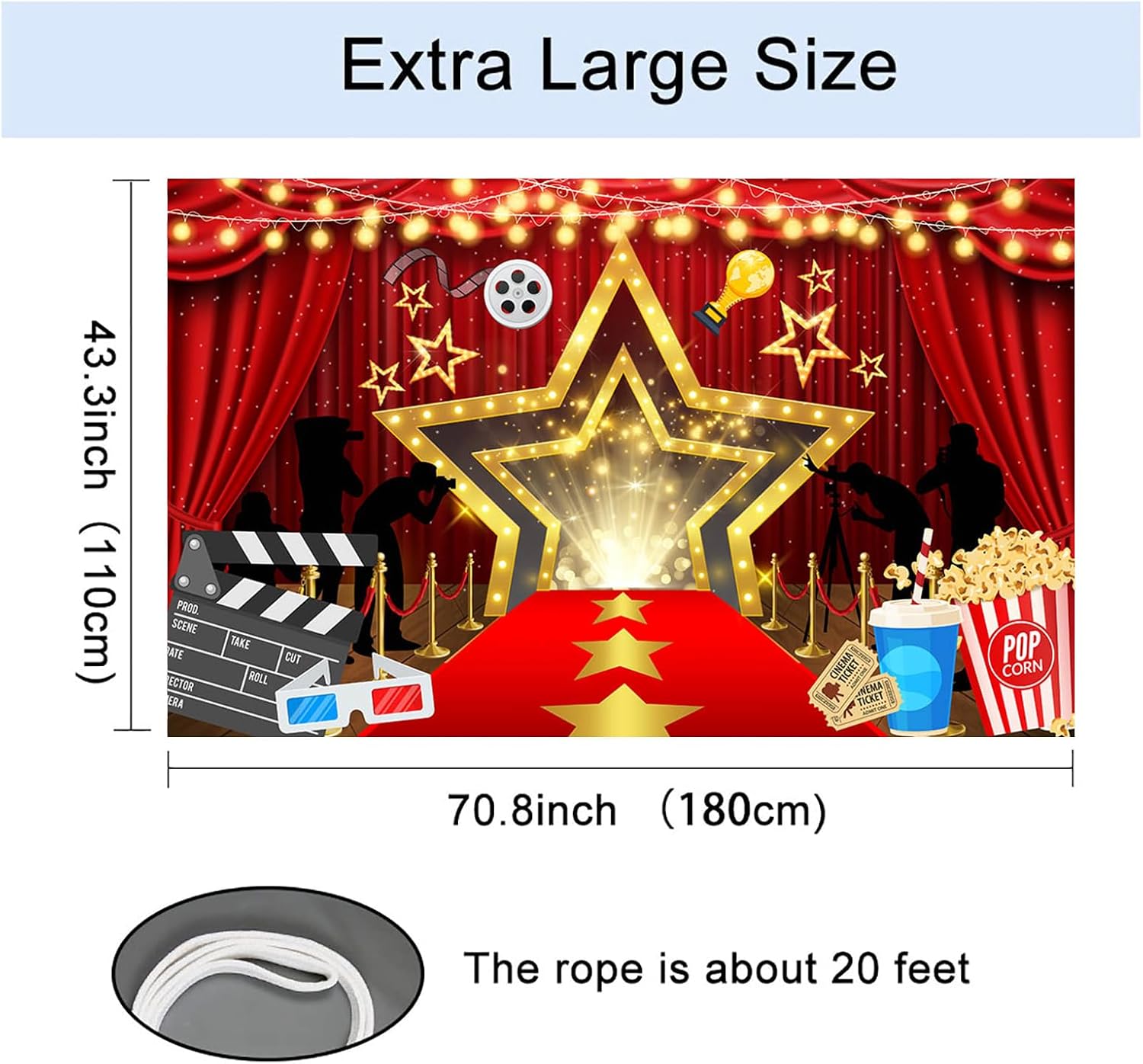 Movie Night Party Decor Red Carpet Event Banner