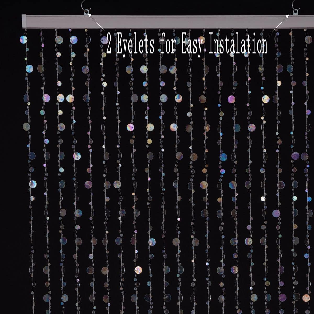 FlavorThings Silver Bubble Beaded Curtain 3x6