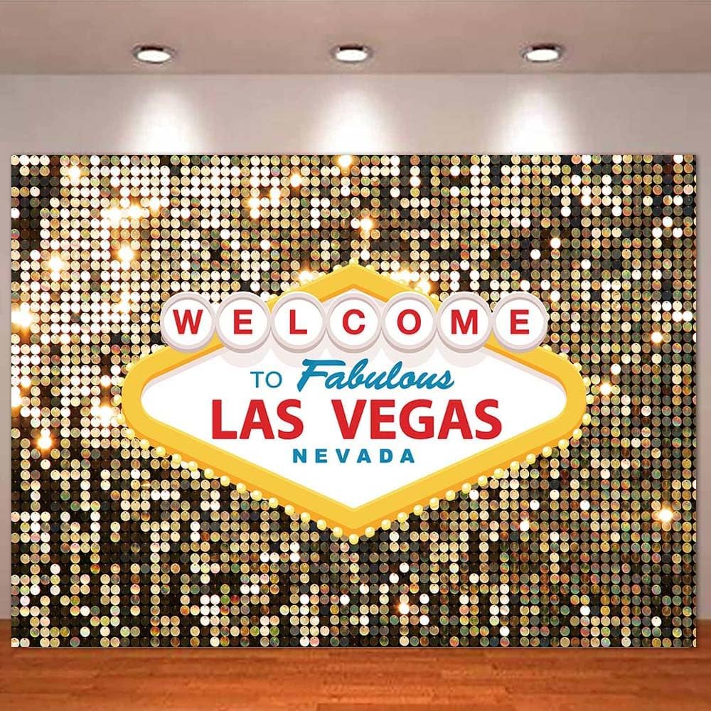 10x8ft Vegas Party Photo Background Polyester