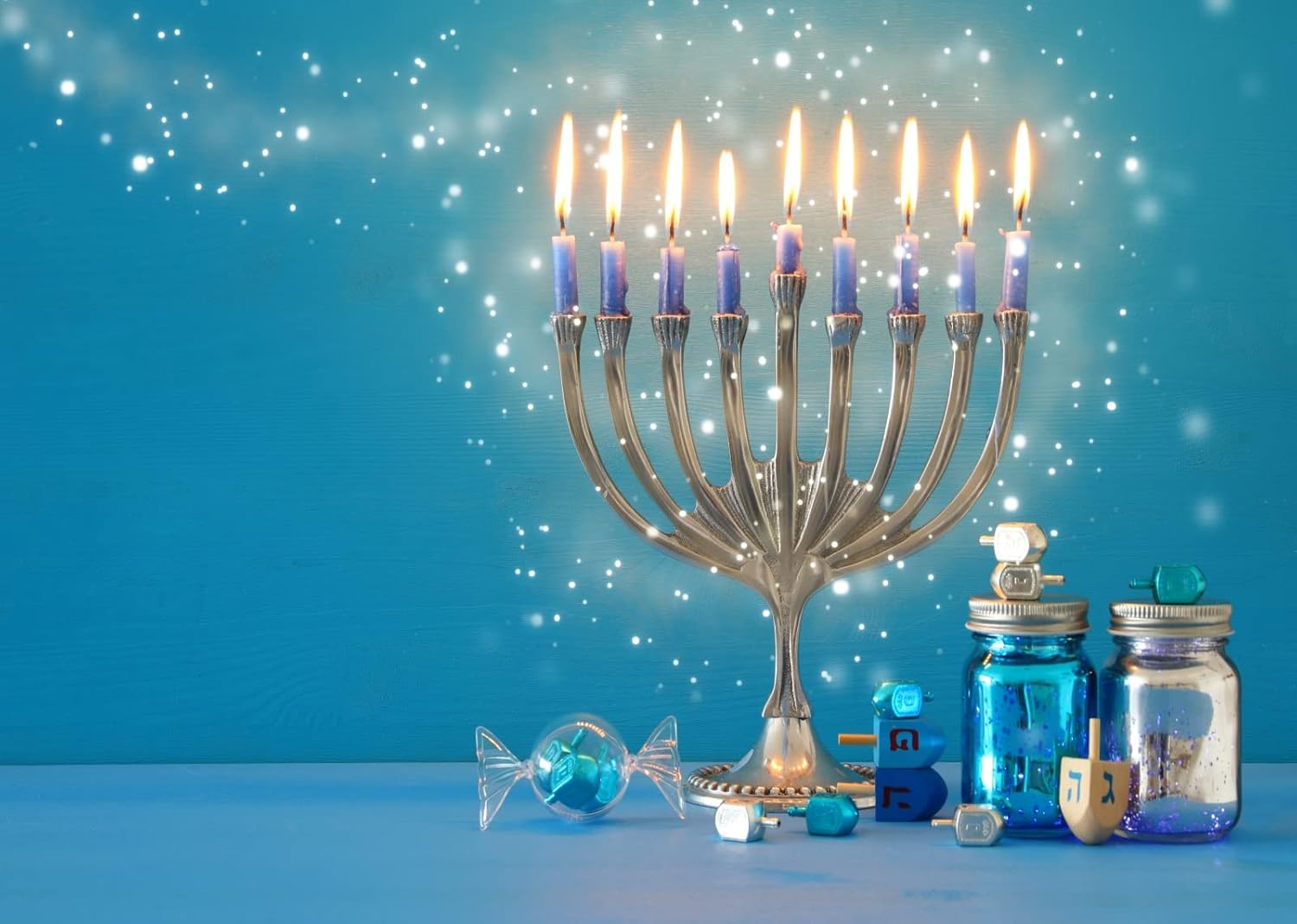BELECO 8x6ft Hanukkah Theme Photography Backdrop
