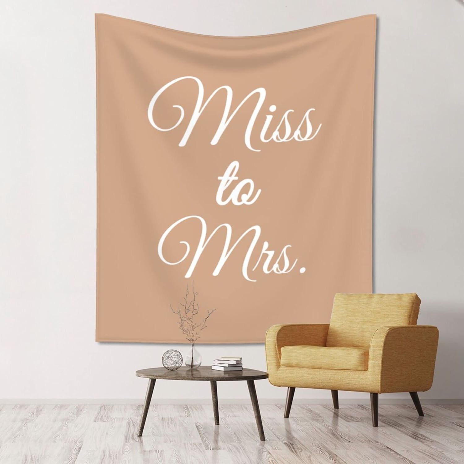 Miss to Mrs Backdrop - Taupe 60x80 Inch Bridal Shower Banner