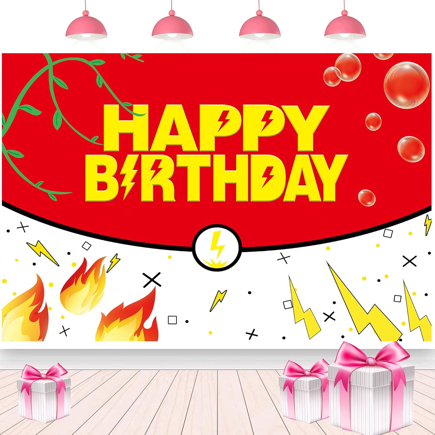 Cute Cartoon Birthday Backdrop for Kids