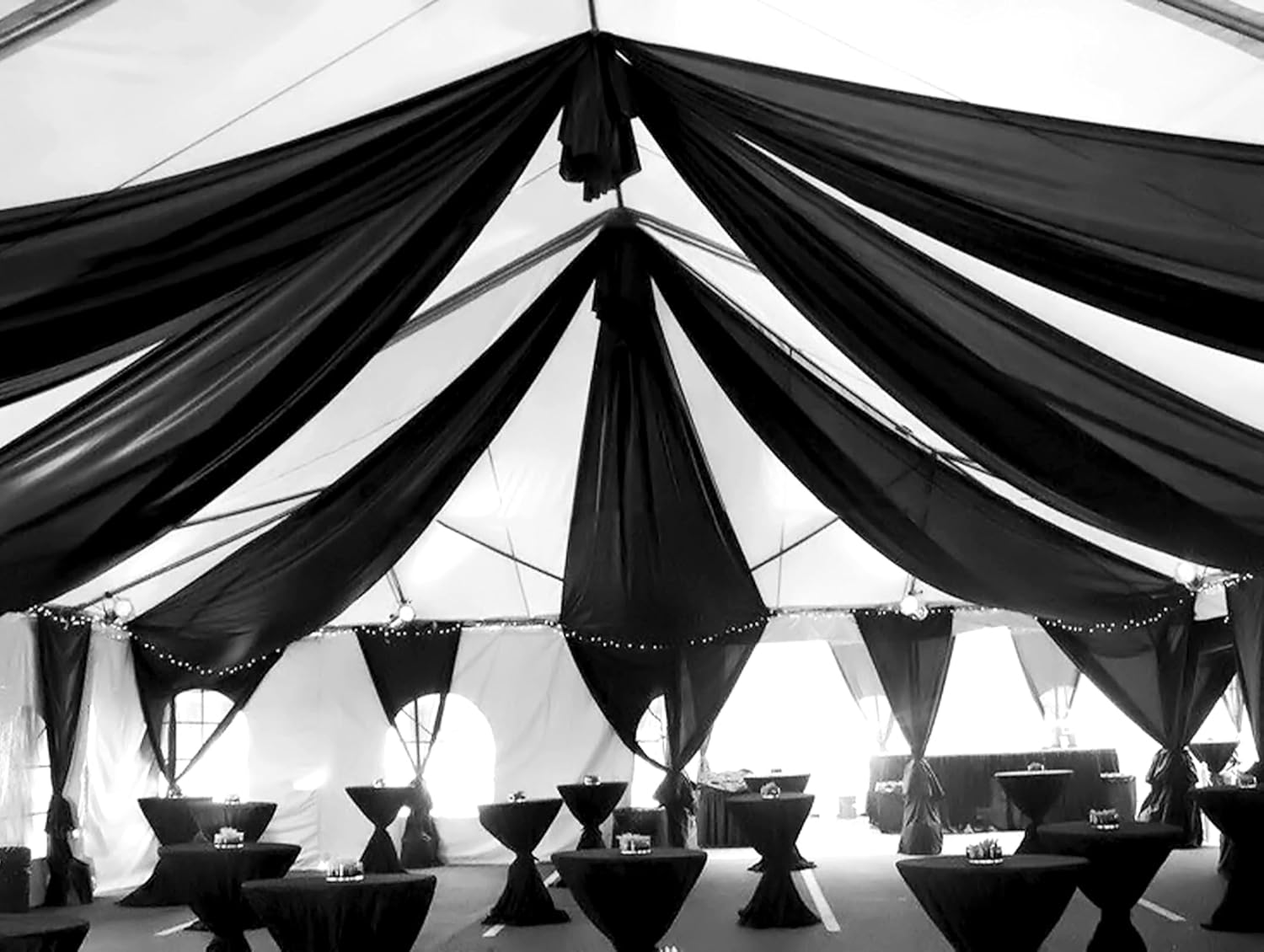 6 Panels Black Ceiling Drapes Wedding Chiffon Arch Decorations