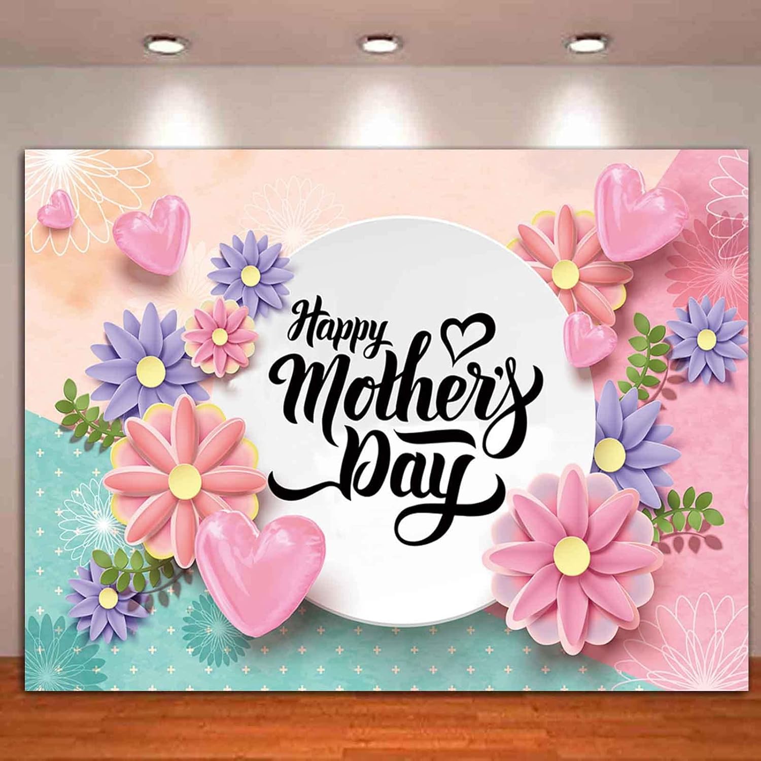 HQM 8x6FT Soft Polyester Floral Photo Background