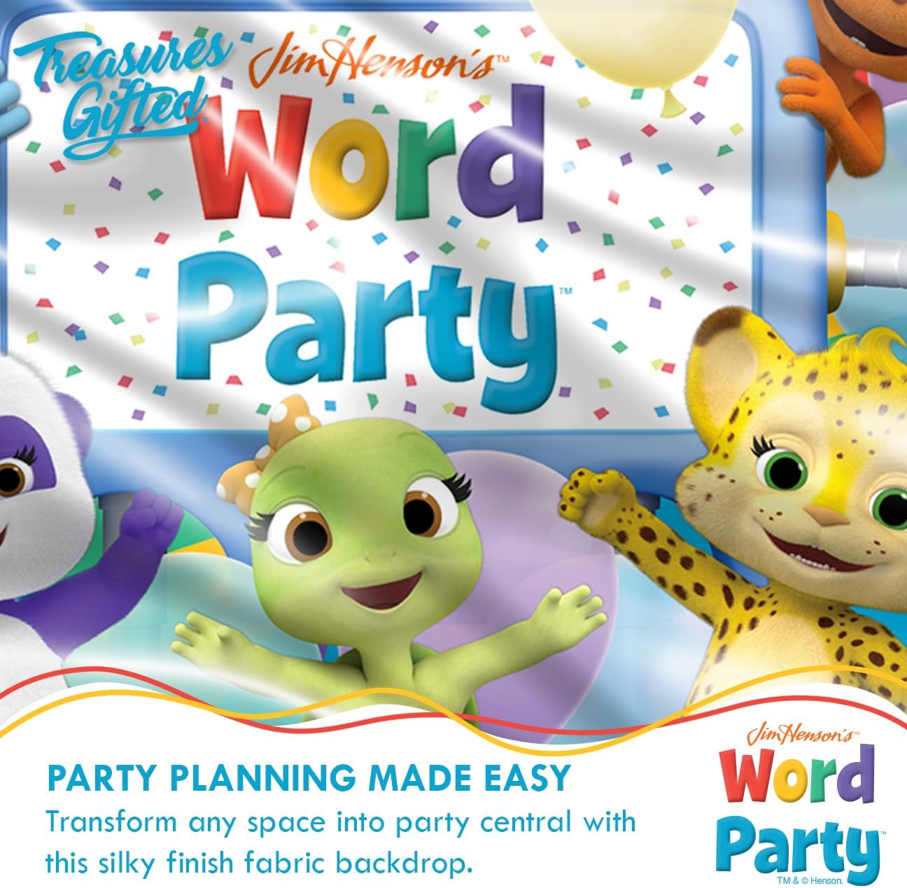 Treasures Gifted Word Party Backdrop 43ft x 6ft