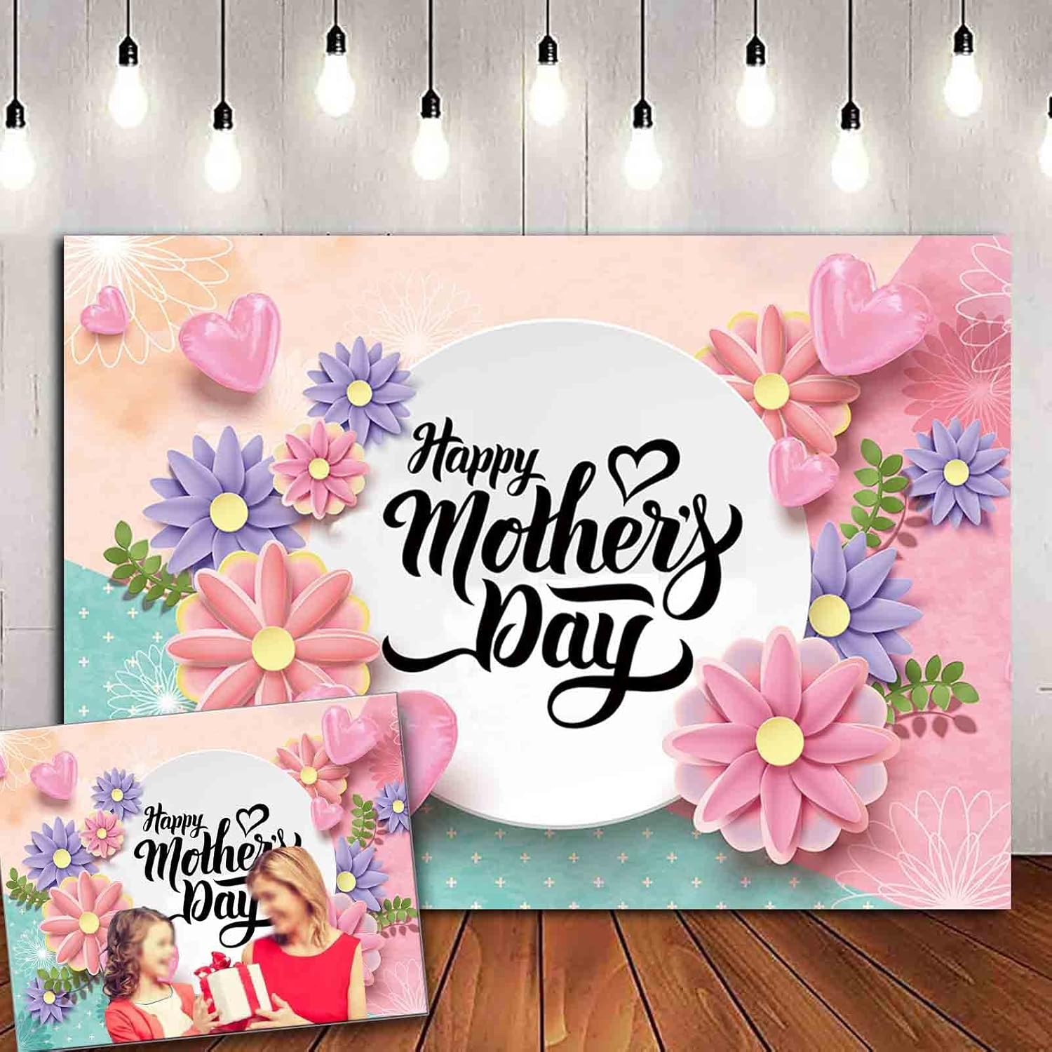 HQM 8x6FT Soft Polyester Floral Photo Background