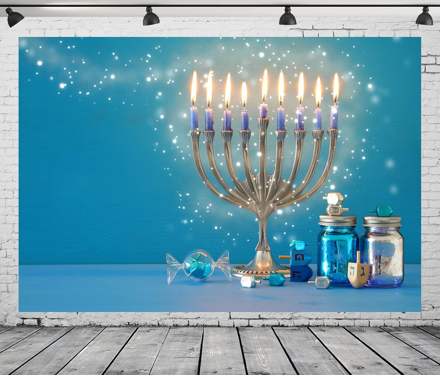 BELECO 8x6ft Hanukkah Theme Photography Backdrop