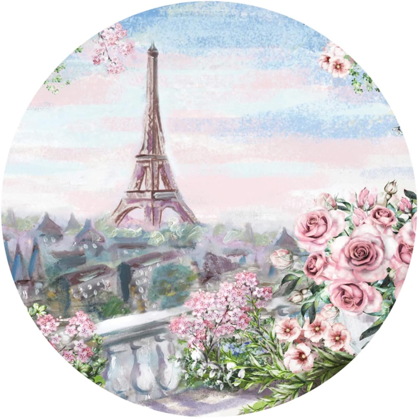 Paris Scenery Round Backdrop 75x75ft for Photography