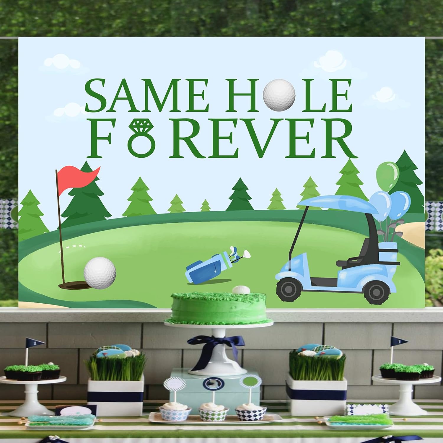 Wonmelody Golf Bachelor Party Backdrop Banner