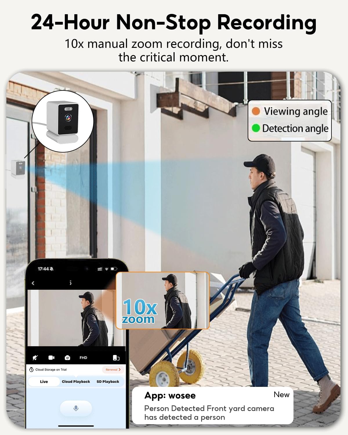 5MP 2K Window Camera with WiFi and Night Vision