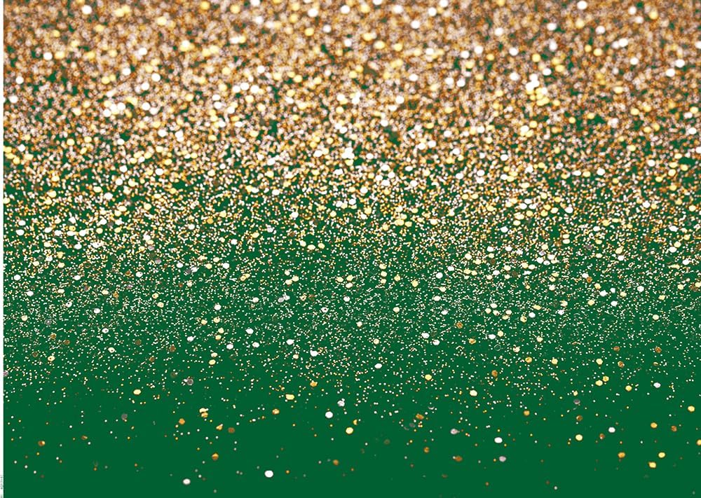 Dudaacvt 7x5ft Green Gold Backdrop for Party and Wedding