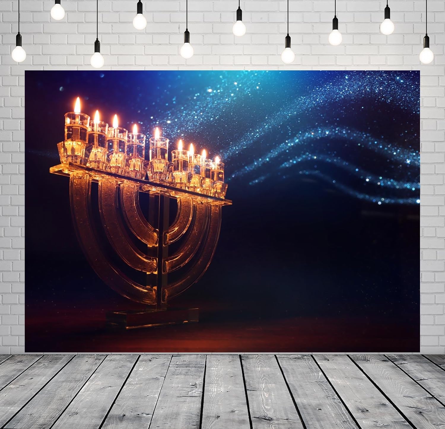 BELECO 10x8ft Hanukkah Fabric Backdrop