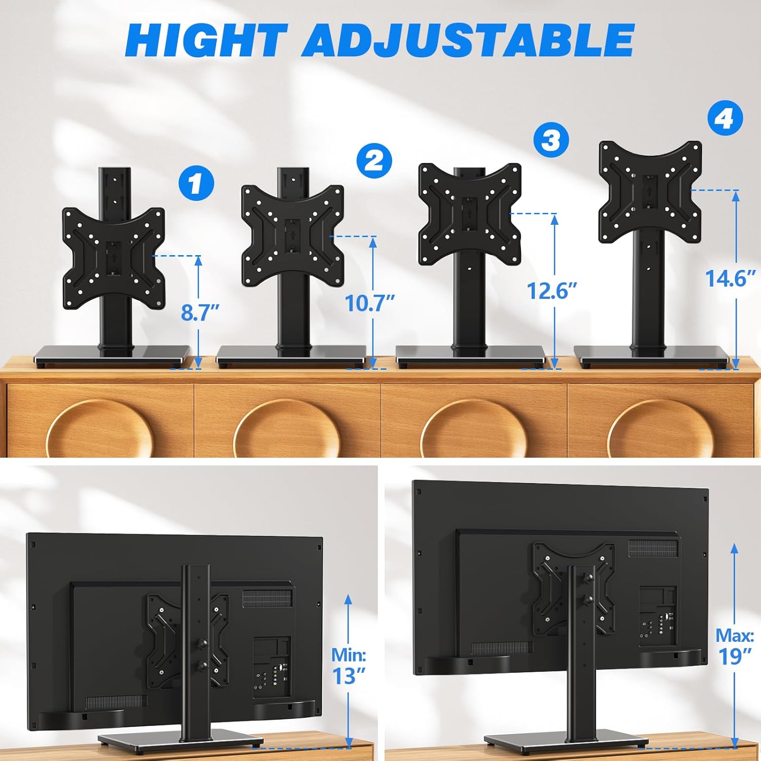 Rfiver Universal Swivel TV Stand for 23-43 Inch Flat Screens