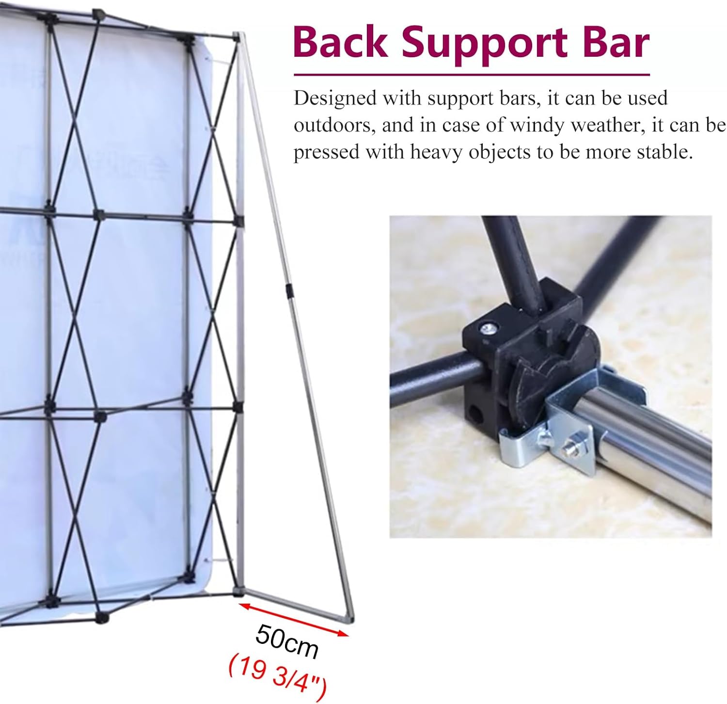 Iron Frame X Banner Stand for Events and Exhibits