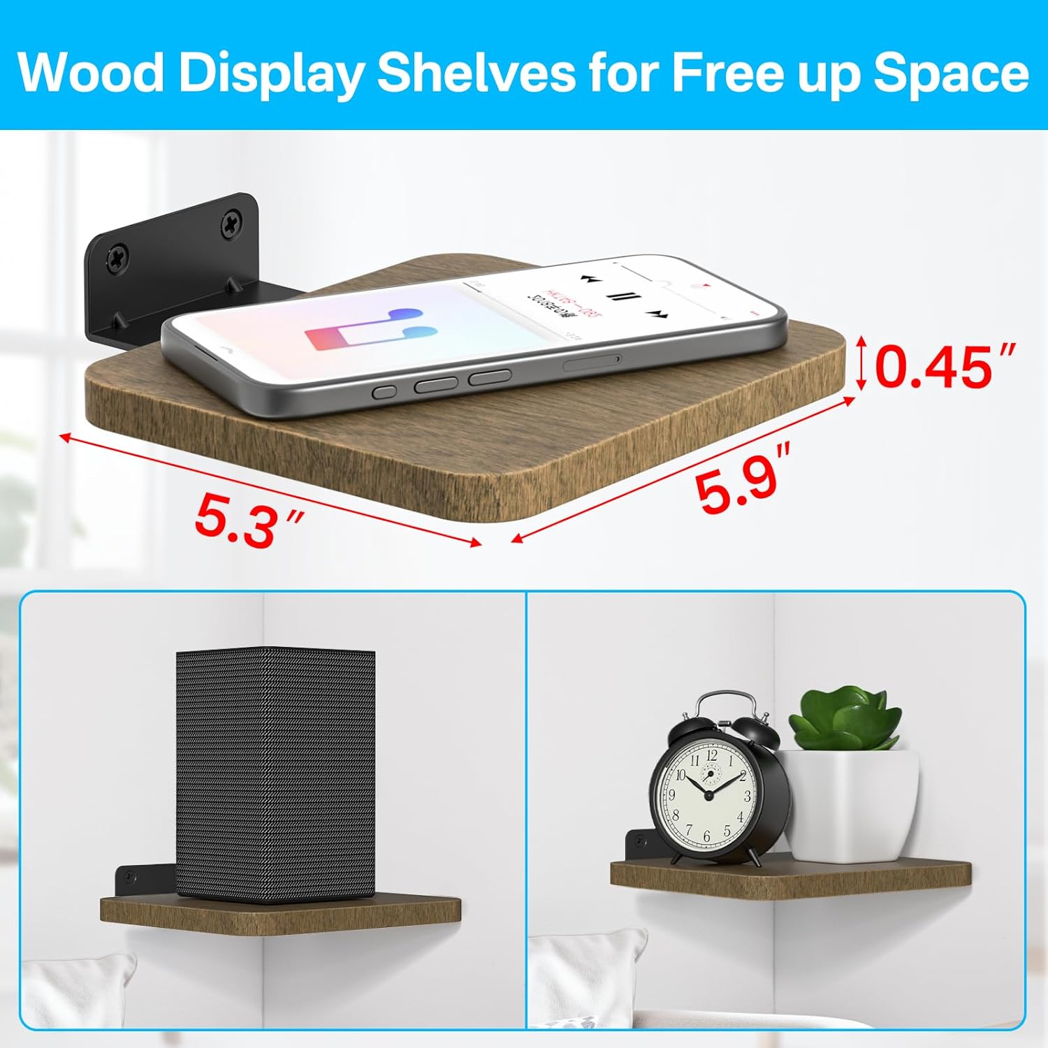 Universal Rear Speaker Shelves for Samsung Roku Sony JBL Vizio LG