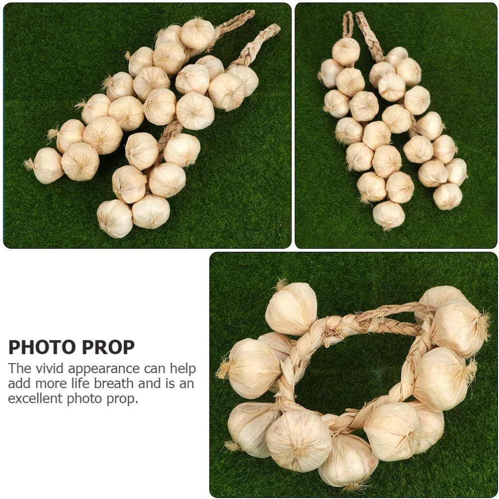 Yardwe Garlic Hanging String Decor 3pcs Photo Posing Prop