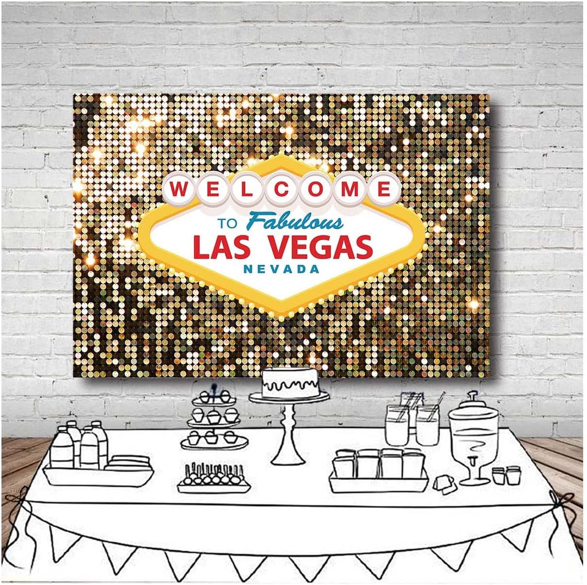 8x6ft Vegas Casino Poker Photo Backdrop