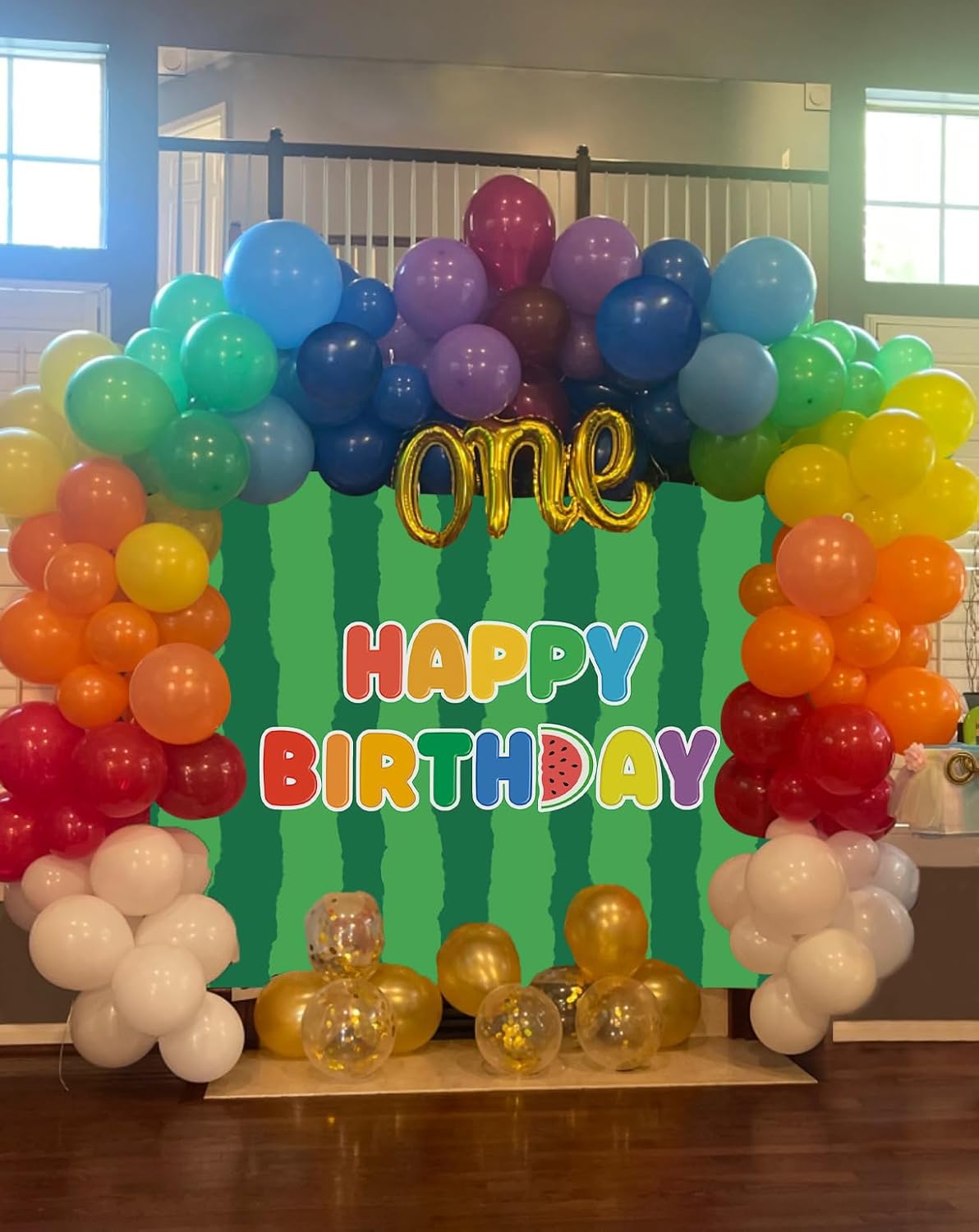 Cartoon Melon Birthday Backdrop 8x6FT Watermelon Theme Party Background