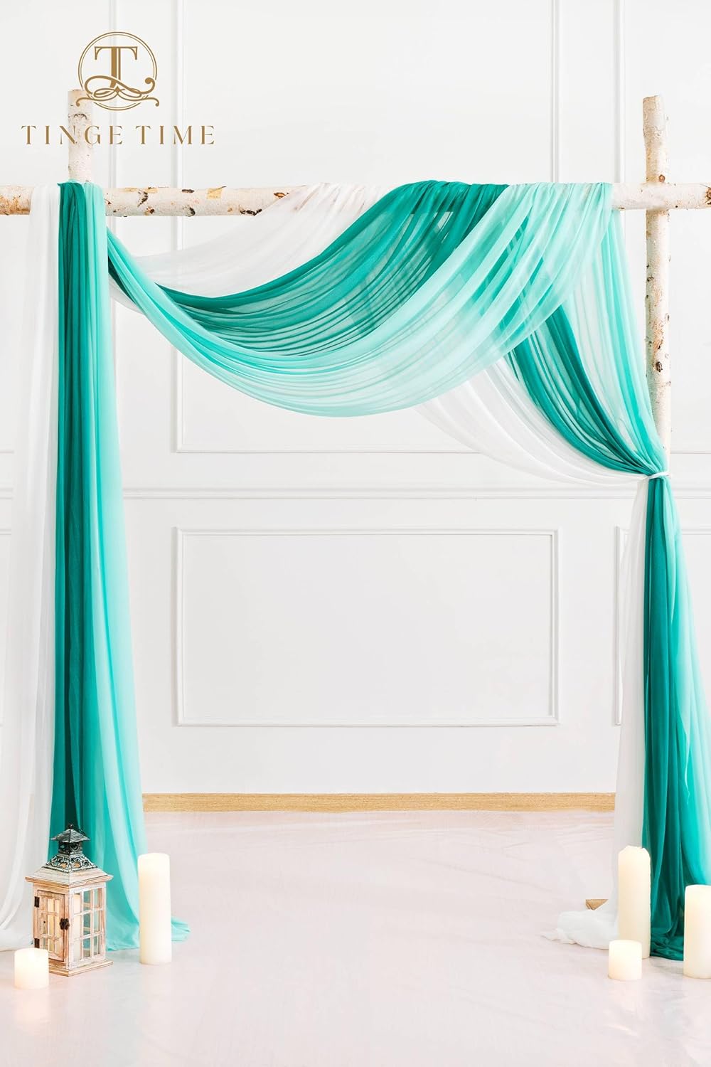 TINGE TIME 3 Panels Wedding Arch Chiffon Draping Fabric