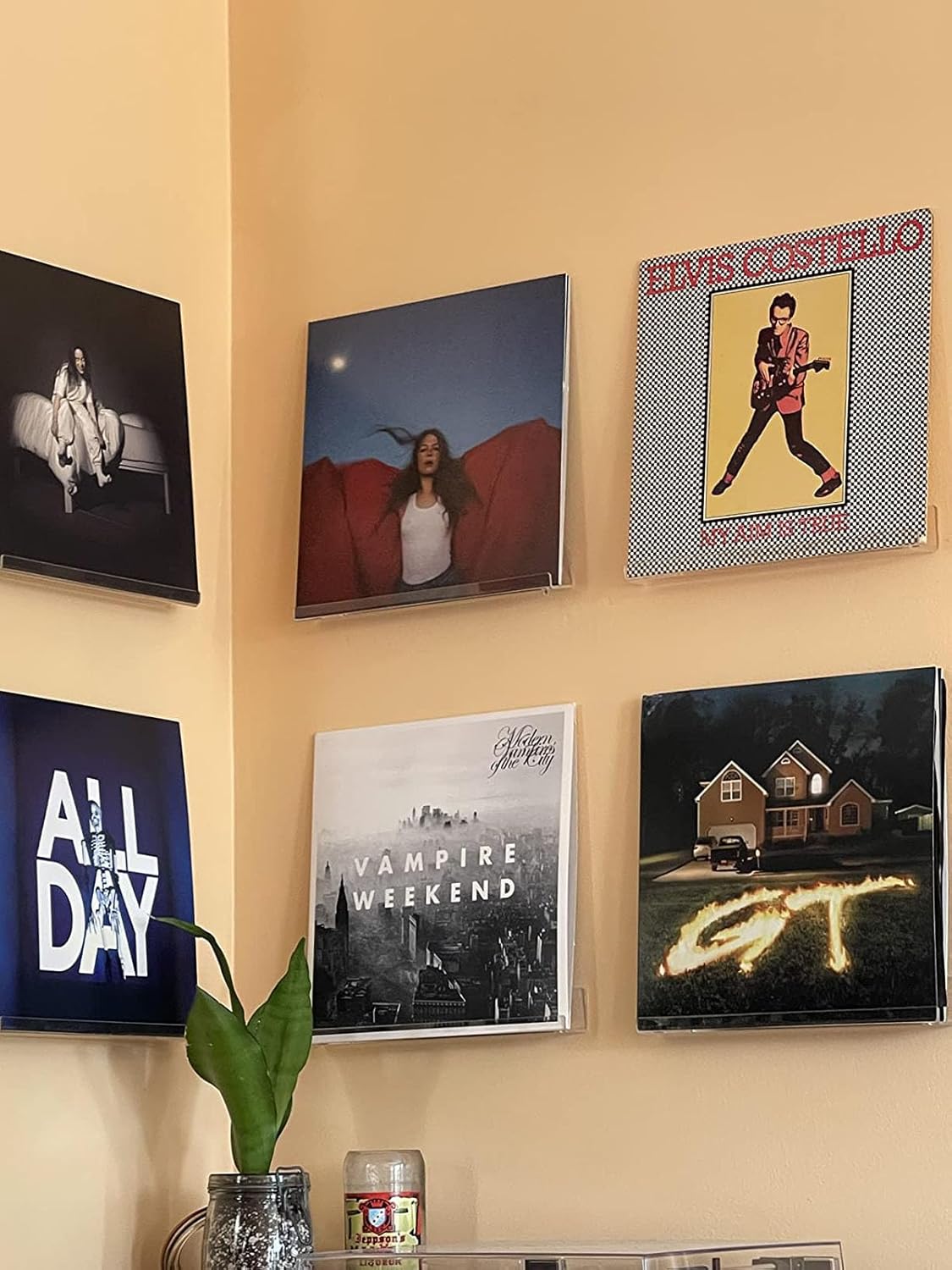 NIUBEE Clear Vinyl Shelf Wall Mount 6 Pack