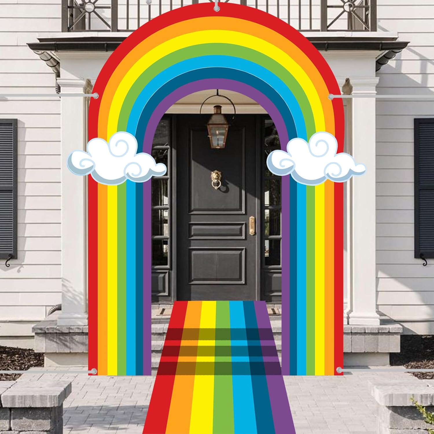 Rainbow Door Banner Floor Runner Entryway Decor