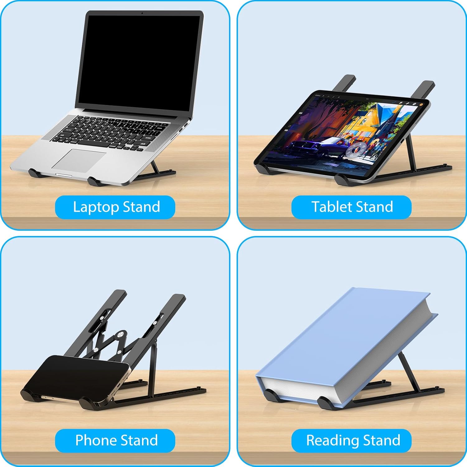 Adjustable Laptop Stand for 10-156 Laptops and Tablets