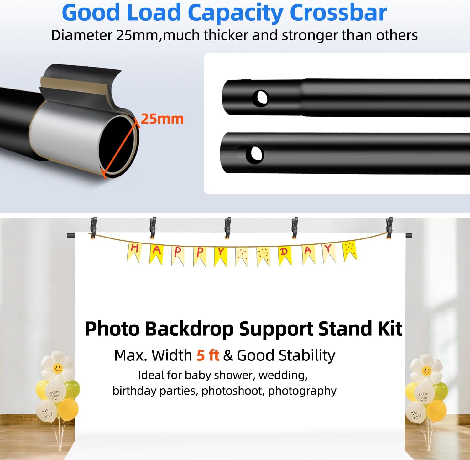 Hemmotop 7x5 ft T-Shape Photo Backdrop Stand