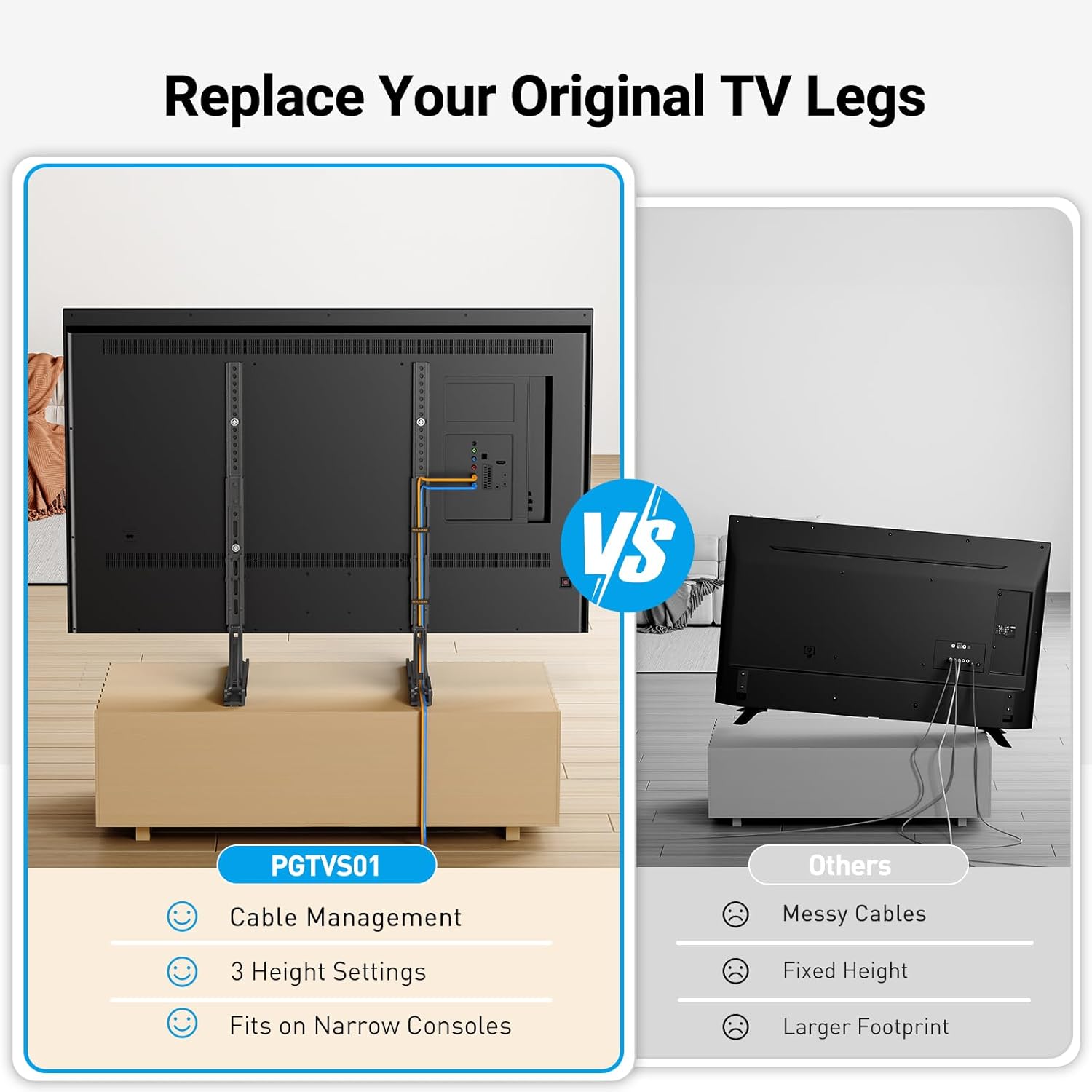 PERLESMITH Universal TV Stand Mount for 22-70 Inch TVs
