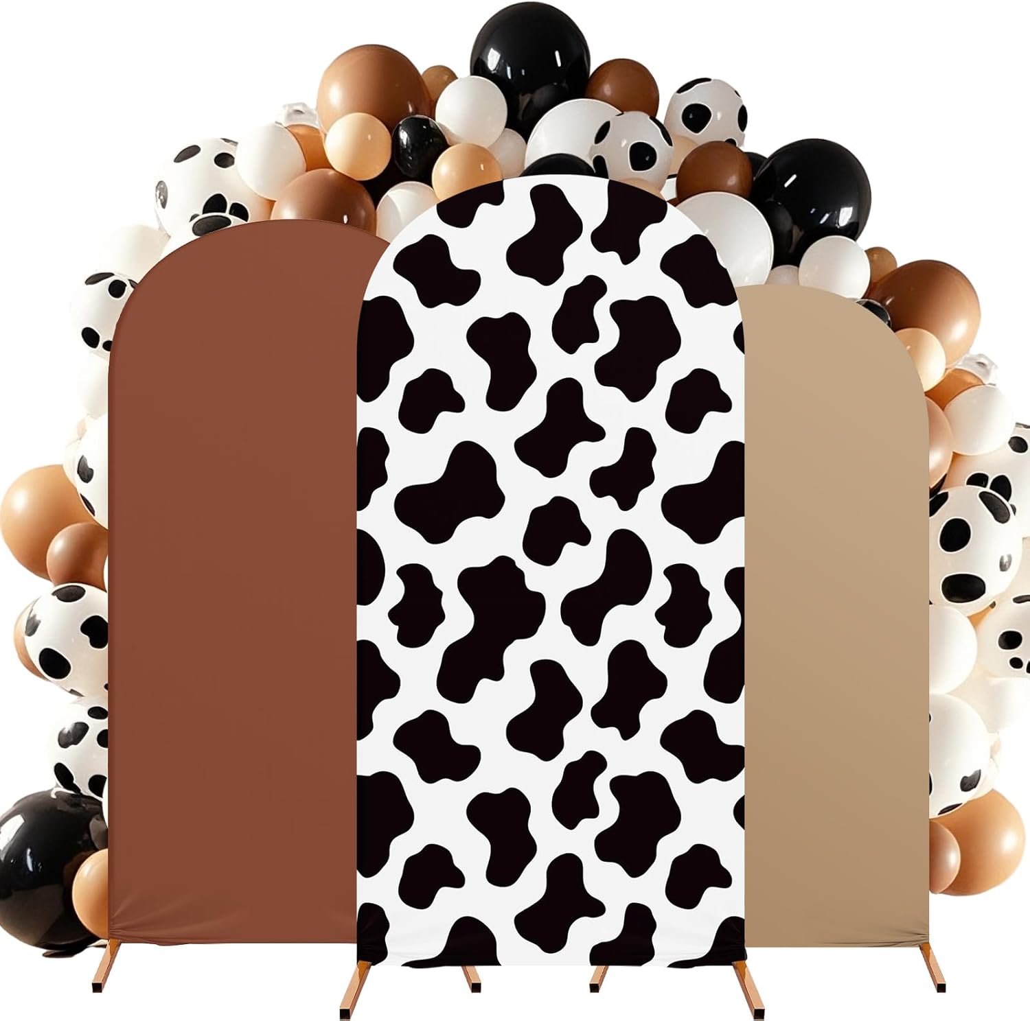 3 Sets Cow Theme Party Arch Backdrop Cover - Brown