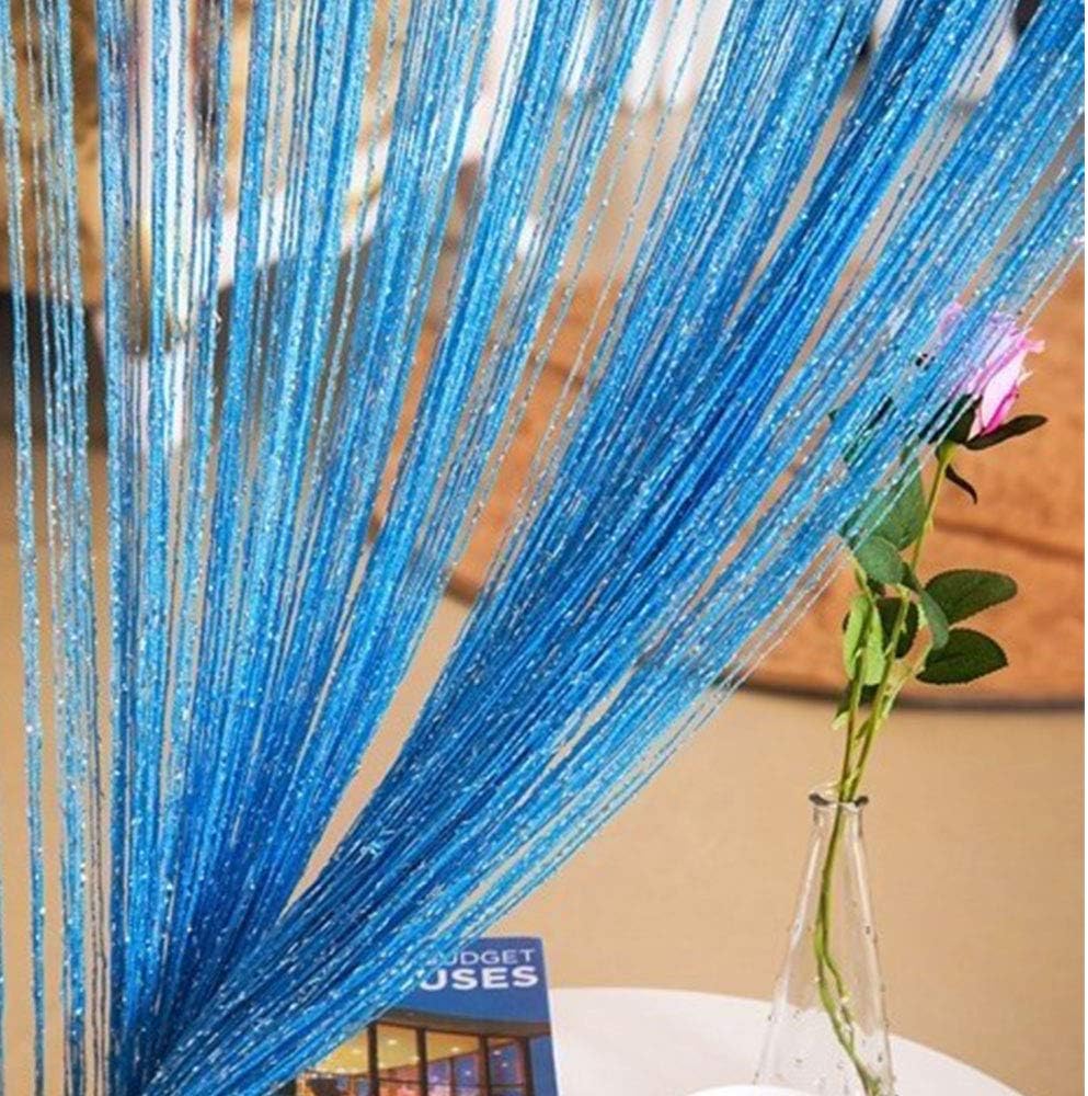 Duosuny 39x78 Inch Silver Ribbon Door Curtain