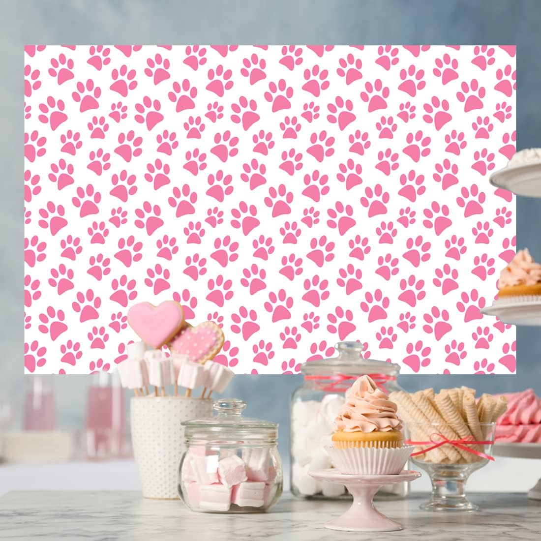 Lofaris Paw Prints Photo Background 5x3ft