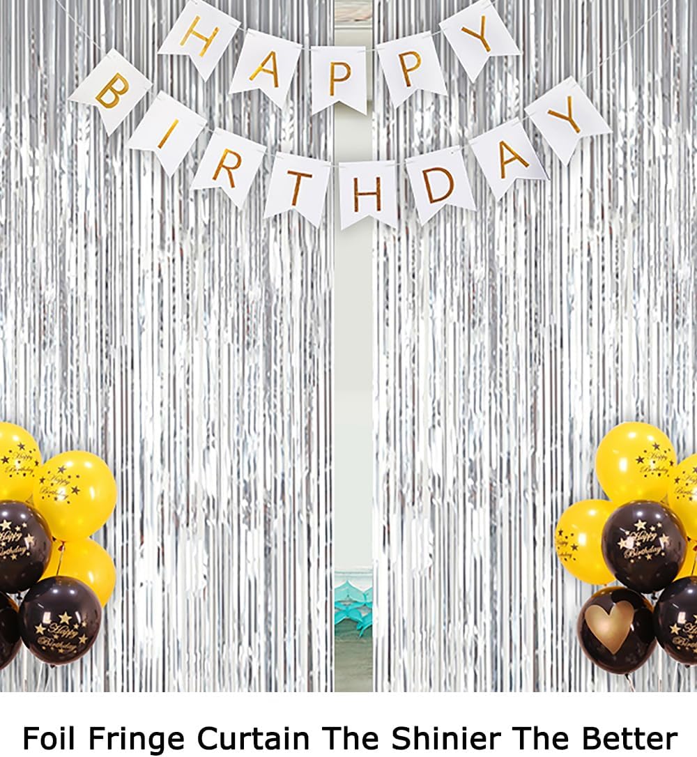 ShiDianYi Silver Foil Fringe Curtain Backdrop