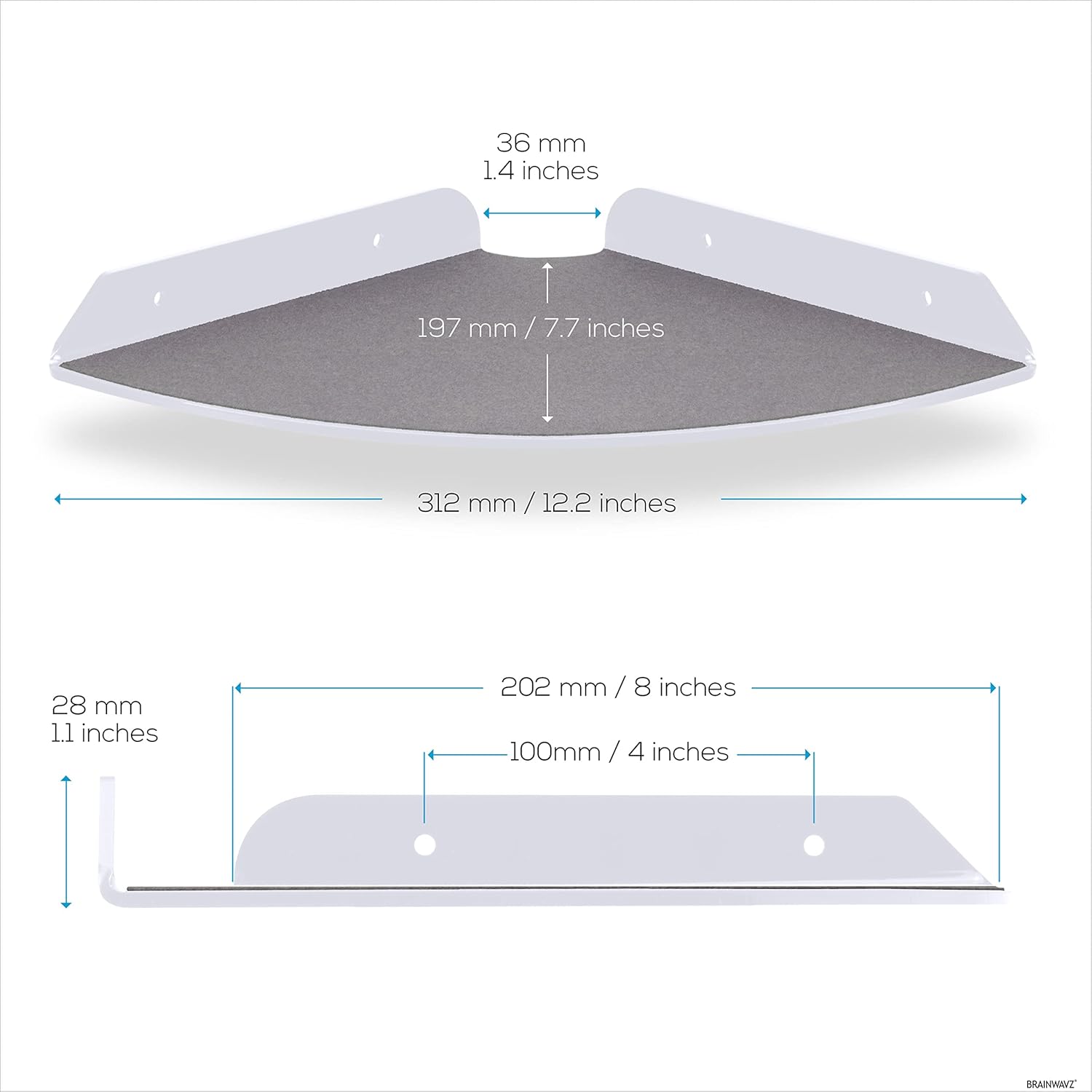 2-Pack 85 Universal Corner Shelf Wall Mount Holder