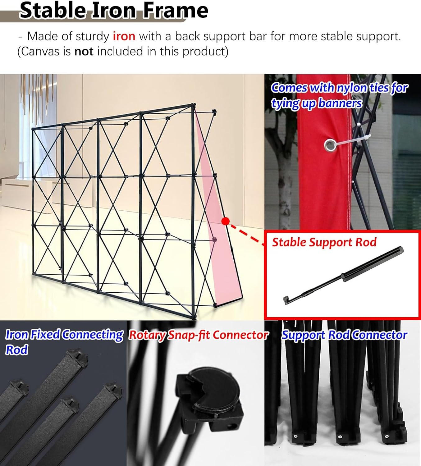 Portable Collapsible Tension Fabric Backdrop Frame Stand 23m x 38m