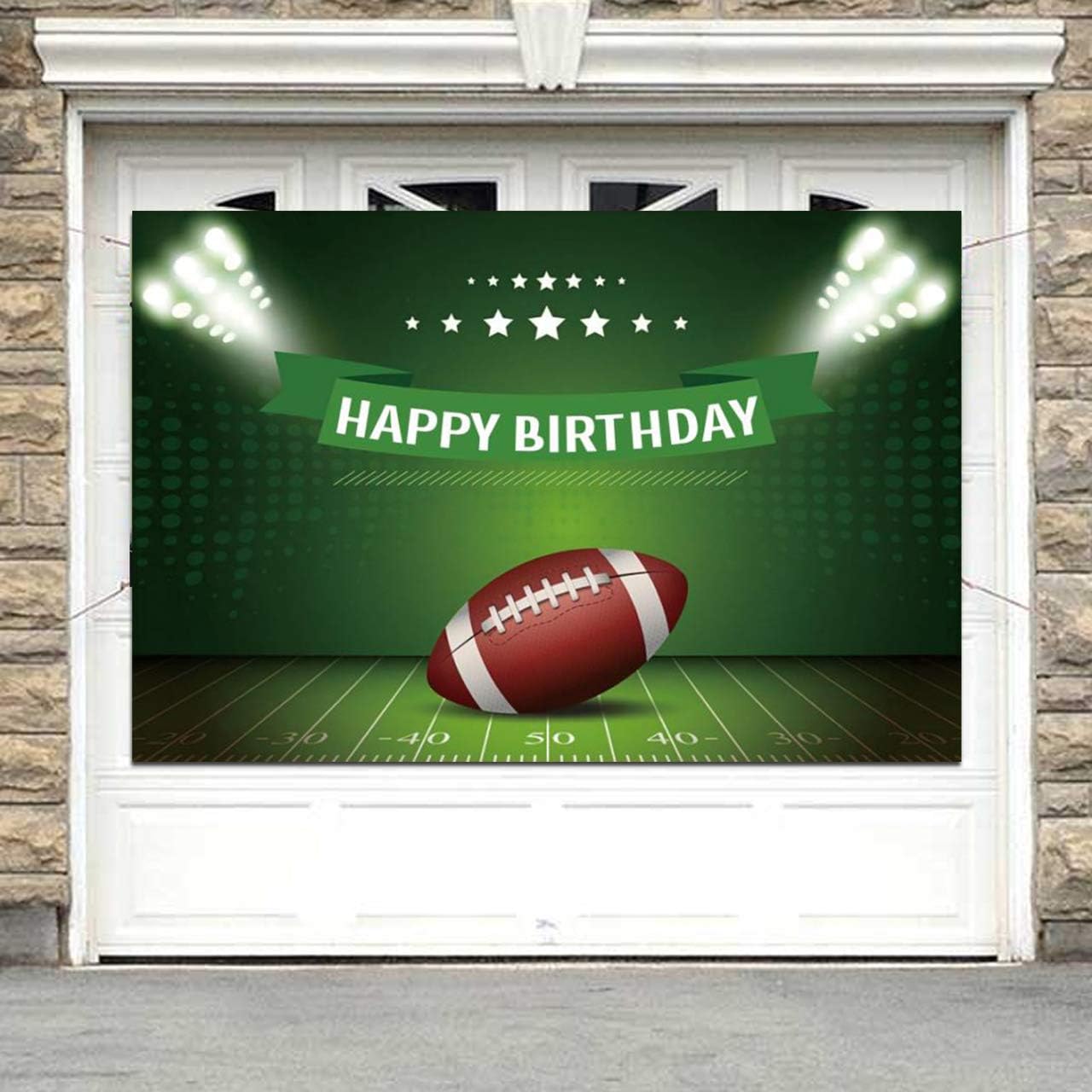 ssailue decor Football Party Decorations 5x3 ft Green Banner