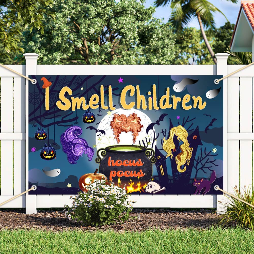7x5ft I Smell Children Halloween Banner Backdrop for Kids Photography