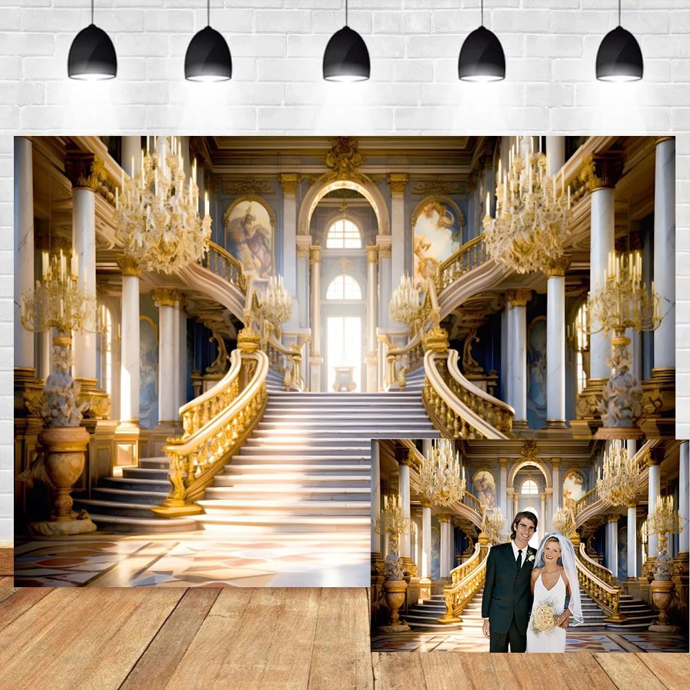 Leyiyi 10x8ft Elegant Hall Backdrop for Photography